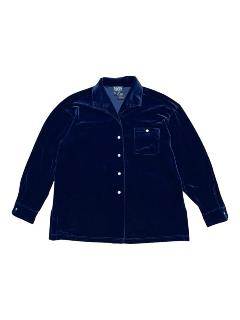 Vintage‎ Escada Sport Velour Shacket Women’s Size Large Navy Velvet